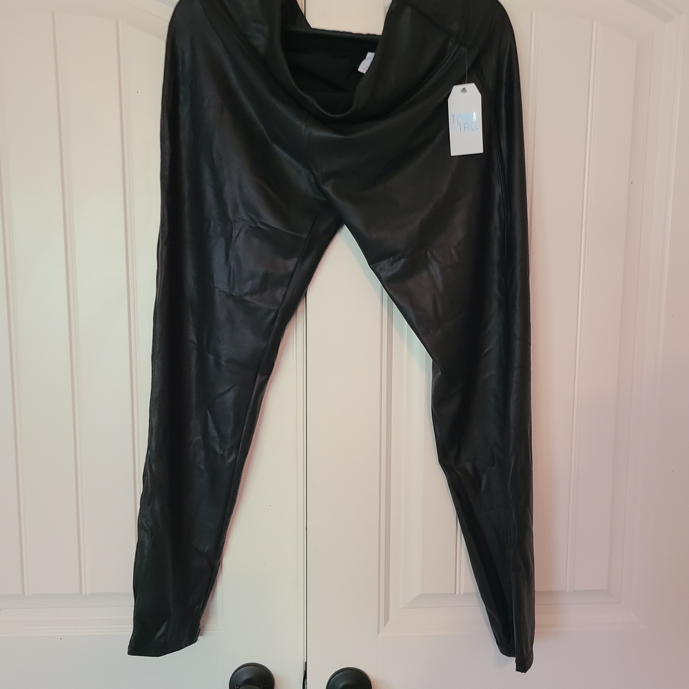 Time and Tru Black Faux Leather Pants